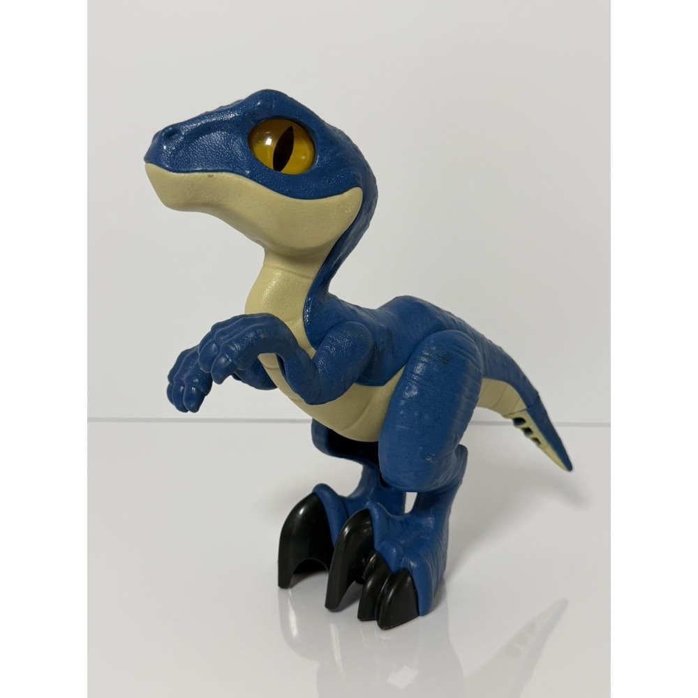 Fisher Price Imaginext Jurassic World 9" Raptor Blue Dinosaur Action Figure 2020